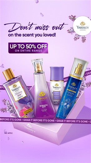 ❤ Still exploring your favourites? From timeless perfumes and luxurious talcs to refreshing body sprays and gifting sets — the entire Yardley London range is crafted to elevate your everyday rituals. Rooted in over 250 years of British heritage, Yardley blends floral freshness with effortless elegance. Whether you're dressing up for the day or winding down for the night — there's something in store just for you. 🌸 Light, luxurious, and made for modern routines. 🛍 Revisit now and bring home you