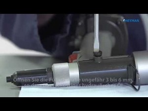 Entlüften von hydraulischen Systemen der POP Blindnietwerkzeuge