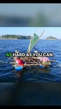 So close, yet so far! 🌊 The ocean’s power is no joke. Will they make it to land? 🛶💨.