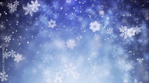 Christmas Animation Background (Blue Theme) With Snowflakes Falling In Elegant. Snow Snowfall Snowflake Particles Seamlessly Loop Black Alpha Green Screen Animation Stock Video