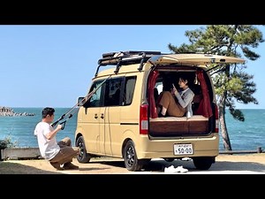 Daily routine of living in a small car.