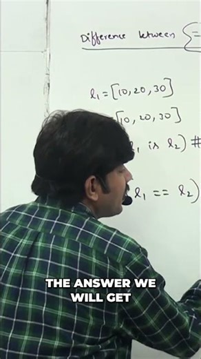 Python: Is vs. Double Equals (Content vs. Reference) #shorts