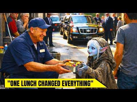 The Human Janitor Gave His Lunch to a Lost Alien Girl — Next Morning, Everything Changed