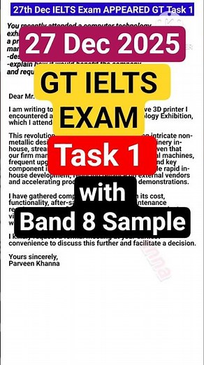 27 Dec 2025 GT IELTS EXAM Task 1 with Band 8 Sample #gtielts #gttask1 #ieltsexam #ieltswriting