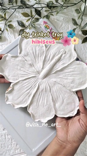 Diy flower 🌺 trinket tray tutorial #diy #clayart #trinkets #handmade #claycraft #art #airdryclay