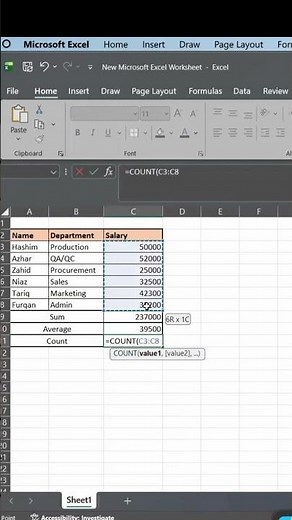 How to Use COUNT in Excel | Excel Formula Basics