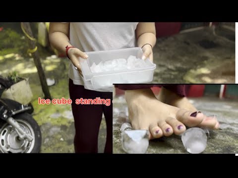 Barefoot ice cube challenge #icecubechallege #barefoot #barefooting #funny #funnyvlog #vlog