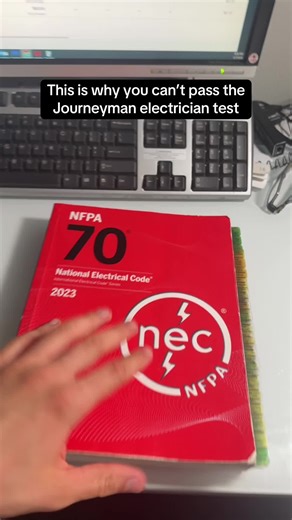 This is why you can’t pass the Journeyman electrician test #electrician #nec #codebook