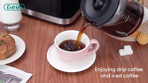 Gevi 10 Cup Drip Coffee Maker with Built-in Grinder, Grind ＆ Brew Burr Combo Coffee Machine with Touch Screen, Programmable, 4-Hour Warm Plate, Permanent Filter, Coffee Carafe