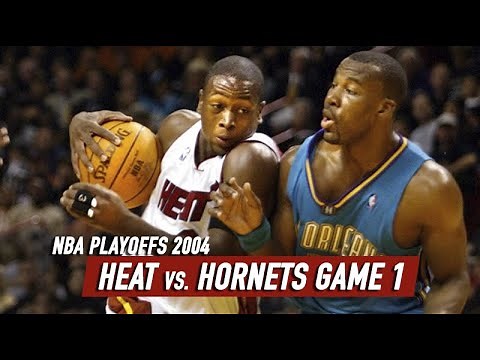 NBA Playoffs 2004. Heat vs Hornets Game 1 - Full Highlights. Rookie Wade makes a game winner.