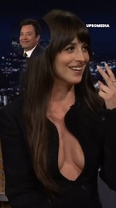 1.2M views · 5.7K reactions | "I think this is the wrong outfit" 﫣 Dakota Johnson appeared on Jimmy Fallon's show wearing a beautiful black dress with an endless neckline  | Celebrities | Facebook