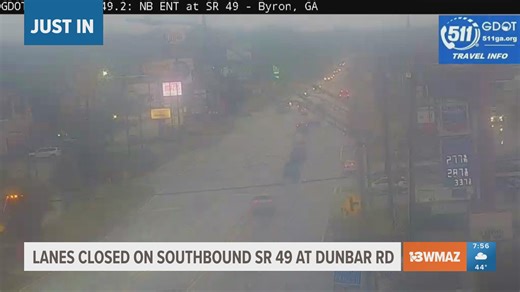 Traffic impact alert: Peach County crash closes southbound lanes on State Route 49 near Interstate