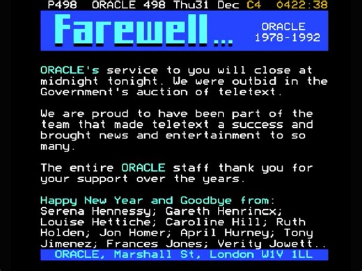 Channel 4 ORACLE Page Junction (31st December 1(2)