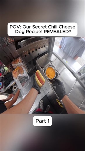 POV Our Secret Chili Cheese Dog Recipe! REVEALED #fyp #rushhour #pov #asmr #hotdog