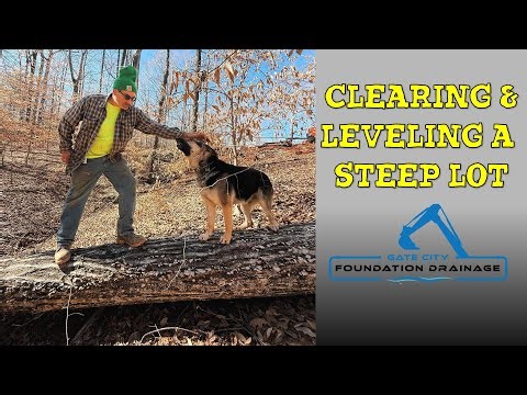 Clearing and leveling a steep vacant lot Part 1 of