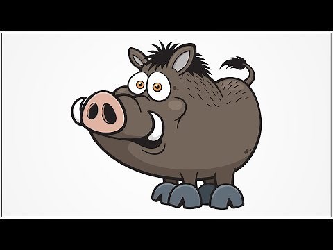 how to draw wild pig step by step for kids