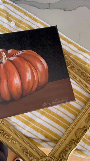 How to add a frame to canvas DIY! Artwork makes beautiful home decor! #diyhome #diyhomedecor #falldecor #falldecorating #falldecorideas #originalpainting #homedecor #autumnaesthetic