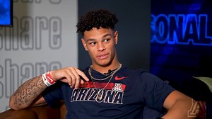 In this week's player spotlight, Kim Becker sits down with Stevie Rocker Jr. to discuss his 52-yard run, what he remembers about being a youth football player in Tucson and, his mouth guard. #ItsPersonal #BearDown | Arizona Football