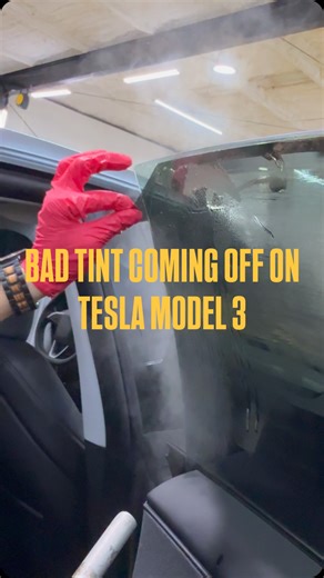 This poor Tesla 😭 #windowtint #tesla #houston | Texas Tint Masters