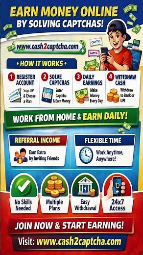 Earn Money Online by Solving Captchas | Work From Home | Cash2Captcha