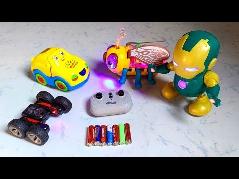 Unboxing battery operated bee,disco robo rc rail rc truck dumper rc available car