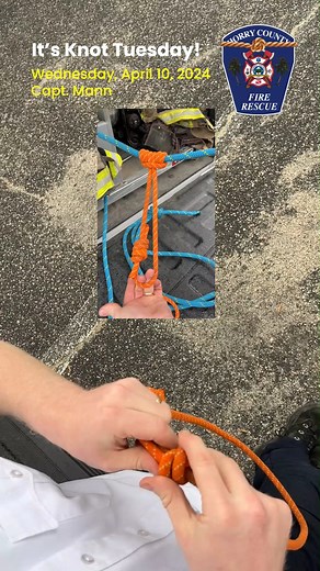 6.9K views · 99 reactions | IT'S KNOT TUESDAY! - Horry County Fire Rescue Capt. Mann shows us a useful knot first responders use in emergency and training situations. Give it a shot, let us know how quickly you can put this knot together, and how you'll use it. #HCFR | Horry County Fire Rescue | Facebook