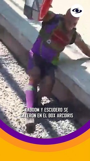 251K views · 2K reactions | En la prueba del Box Arcoíris, Kaboom y Escudero se cayeron justo cuando estaban a punto de completar su relevo, lo cual perjudicó a su equipo y les quitó ventaja. Mira más contenido del #DesafioTheBox en www.caracoltv.com/desafio-the-box | El Desafío | Facebook