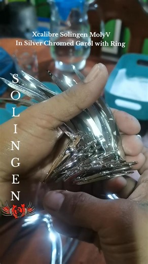 Xcalibre Solingen MolyV in Silver Chromed Garol with Ring #ratarimaker #LEGiTTARiMAKER #NotoBUGOSbuyer #qualitytari #taringchampion #gamitngmgachampion #talasattibay #GaffingAccessories #NickelChrome #goldchrome #facebookreel #facebookpost #reelsviral | R.A. Tari Maker