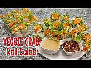Fresh Salad Roll | Veggie Crab Roll Salad | Healthy & Delicious Veggie Roll | EASY MANGO KANI ROLL