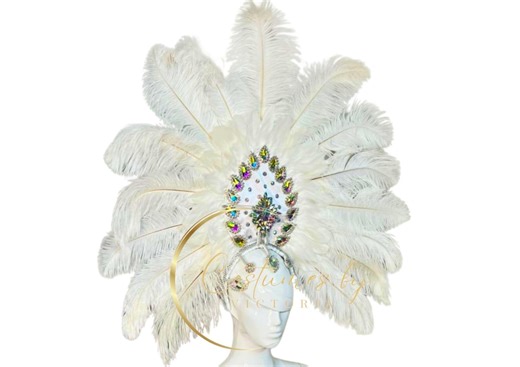 Showgirl Ostrich Feather Headdress for Glamorous Showgirl Costume, Bespoke Showgirl Feathers for Vegas Outfit & Production Show Costume - Etsy Australia