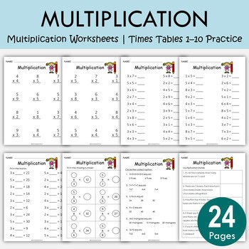 Multiplication Worksheets | Times Tables 1–10, Mixed Facts, Word Problem,  T-219