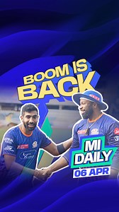 221K views · 8.6K reactions | Boom is back. Home game vs RCB tonight. Monday ho toh aisa! 朗 Watch today's full episode of #MIDaily  https://bit.ly/MIDaily6Apr25 #MumbaiIndians #PlayLikeMumbai #MIvRCB | Mumbai Indians | Facebook