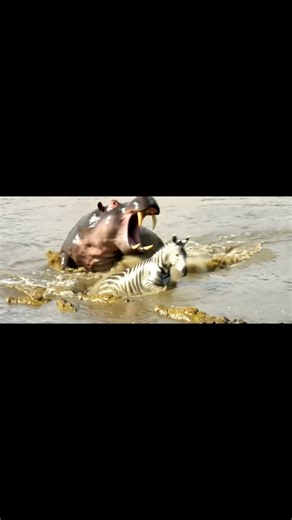 hippo saves zebra.