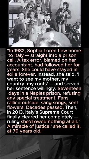 "Sophia Loren Chose Prison Over Hiding — 31 Years Later, Italy Finally Admitted She Was Right"