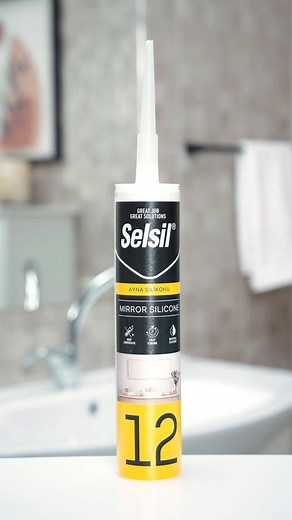 Selsil | Selsil Ayna Silikonu solventsiz, nemle kürleşen, tek komponentli nötr oxime silikondur. Su geçirmez, aynaya zarar vermez. Alkali... | Instagram