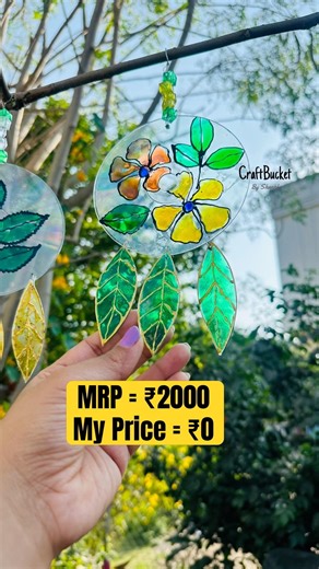 ₹1000 Suncatcher for ₹0! 😱 Unbelievable CD Reuse Idea! #balconymakeover #diyhomedecor #recycledart