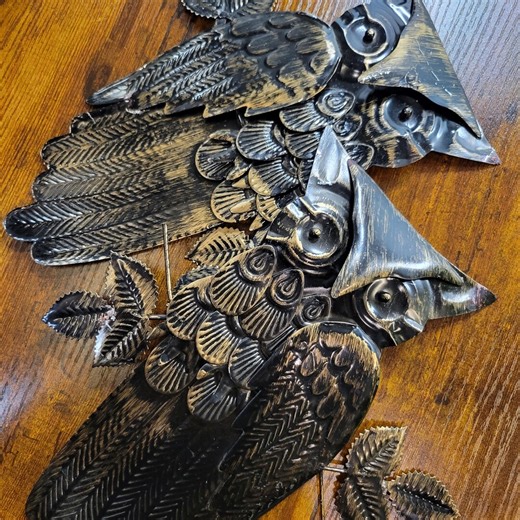 Vintage Metal Owl Wall Art - Etsy