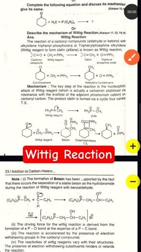 Describe the mechanism of wittig reaction ✅ msc chemistry 1st semester notes