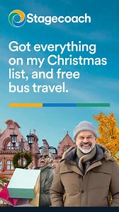 Unlock the joy of FREE bus travel for over 60s this festive season! With more days out and extra savings, your free bus pass lets you splurge on the things you love. Where will your free bus pass take you? | Stagecoach | Facebook