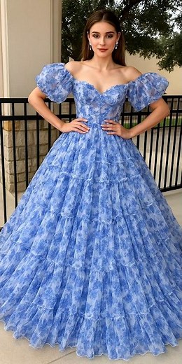 Elegant Floral Gowns for Summer | Off-Shoulder Ruffle Dresses | The Fashion Edit | #shorts #2025