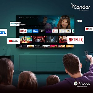 3K views · 66 reactions | كل التطبيقات متوفرة على التلفاز Smart TV Série M5 لكوندور  ! Toutes vos applications sont disponibles sur la Smart TV Série M5 de Condor ! #SmartTV #SerieM5 #Android11 #application #Netflix #Youtube #PrimeVideo | Condor Electroménager | Facebook
