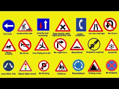 64 Important ROAD SIGNS That You Need To Know When Driving | Traffic Signs | English Vocabulary