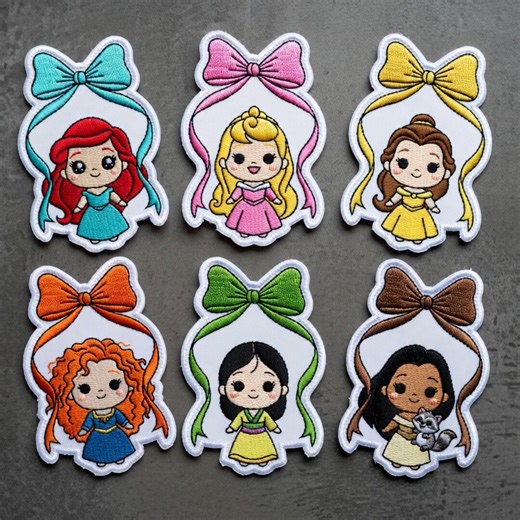 Custom Name Disney Princess Embroidery Patch, Ariel Elsa Belle Iron on Patch, Disney Princess Patch for Kids: Sew/iron On/hook & Loop - Etsy