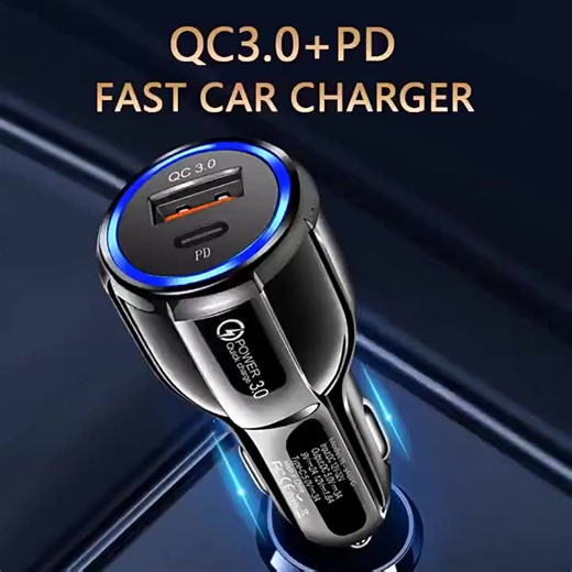 Best Seller New PD Type C Portable Fast Charging Station Chargers Adapter for iPhone Charger Dual Port Portable USB Car Charger