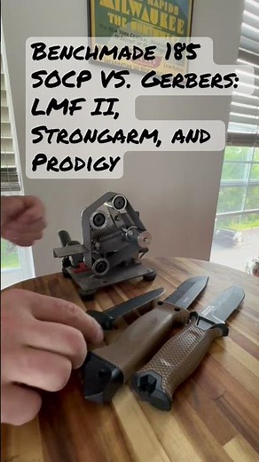 Unfair Fight?! Benchmade 185 SOCP vs. 3 Gerber fixed blade knives: LMF II, Strongarm, and Prodigy.