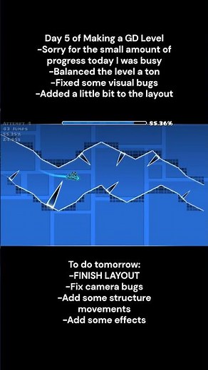 Day 5 of Making a GD Level | Layout should be done tomorrow