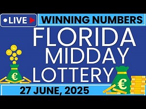 Florida Midday Lottery Results For 27 June 2025 - FL Pick 2 - Pick 3 - Pick 4 - Pick 5 Draw Numbers
