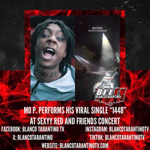 Blanco Tarantino TV on Instagram: "St. Louis rapper Mo P. performed his viral hit “1448” at the Sexyy Red and Friends concert last night, bringing major energy to the Enterprise Center stage. The song continues to move across YouTube and TikTok as more fans discover the record. 🎥: @princelebari"