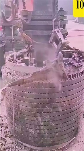 Simple smart method workers use to retrieve freshly fired steel