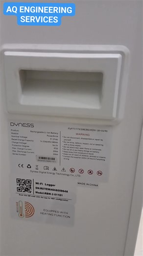 Installation of DYNESS li-ion battery 14.336 kw with nitrox 6kw AQ Engineering services contact 0300 1479735 03452565242 | AQ Engineering services